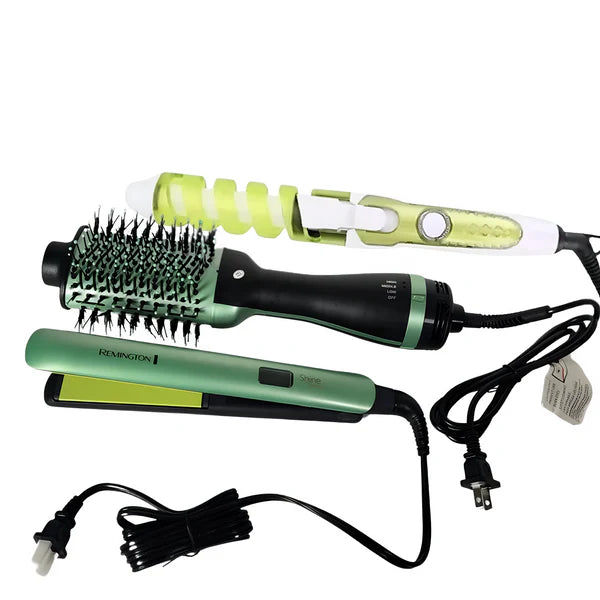 🔥 3 HERRAMIENTAS PREMIUM POR EL PRECIO DE UNA – Plancha, Cepillo y Rizador Aguacate para un CABELLO DE SALÓN EN MINUTOS