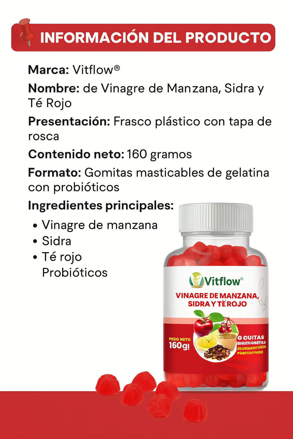 ¡Gomitas de Vinagre de Manzana! + Paga 1 y lleva 2 + Envío GRATIS, Solo pagas al recibir — ¡Solo por HOY!🔥
